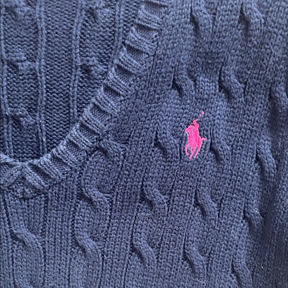 🏇 RALPH LAUREN Sport Navy Knit Sweater L - Picture 2 of 5